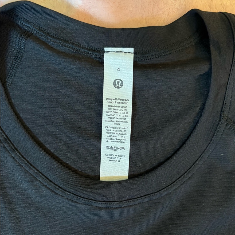 lululemon athletica 2.0 Swiftly Tech Black Short Sleeve Shirt - Picture 2 of 3